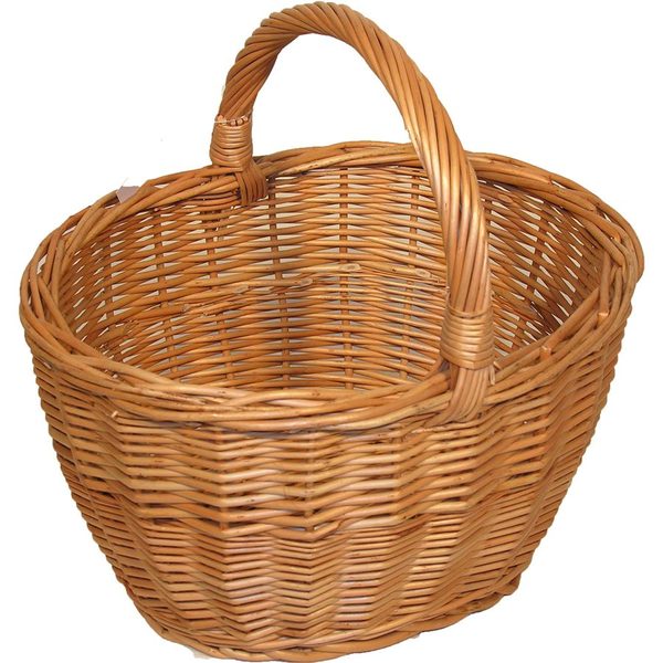 Proutěný menší košík 015264 - 31 x 23 x 17/30 cm na hříbky, nákupy a ovoce