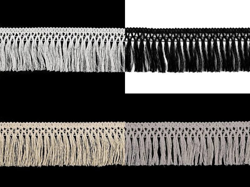 Bavlněné třásně šíře 55 mm METRÁŽ