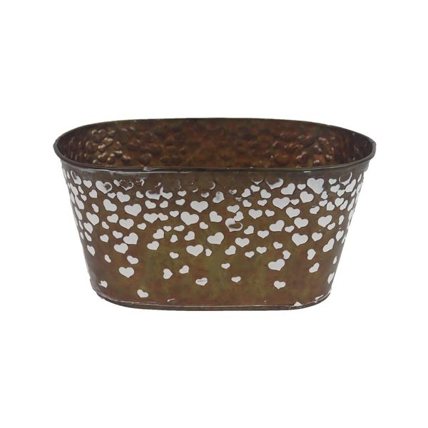 Květináč plechový ovál K4272/1 - 20 x 12 x 10 cm