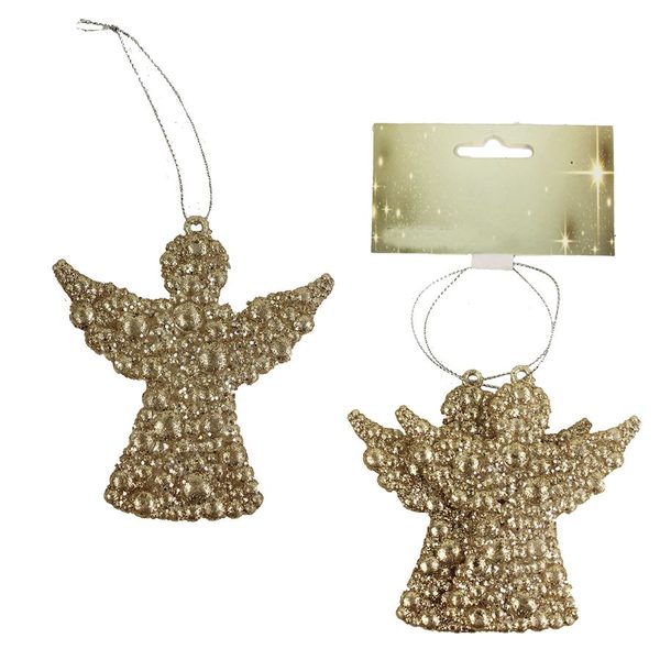 Dekorace anděl, 2ks X1651/ZL - 9 x 0,6 x 9,5 cm