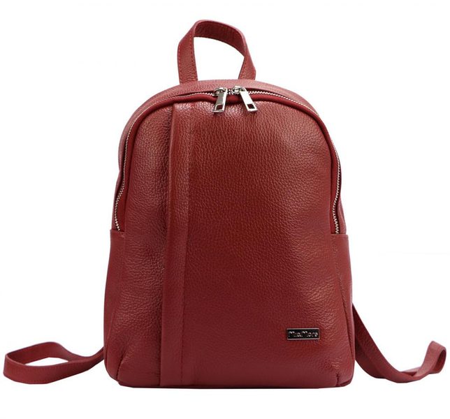 Kožený bordó dámský módní batůžek MiaMore