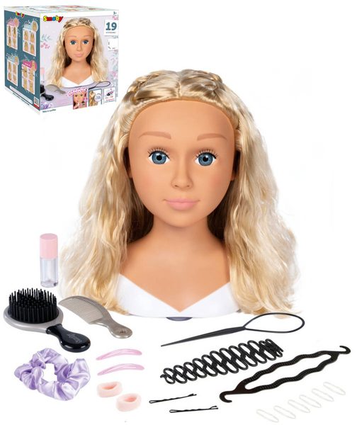 SMOBY Česací hlava My Beauty blondýnka kadeřnický set s doplňky