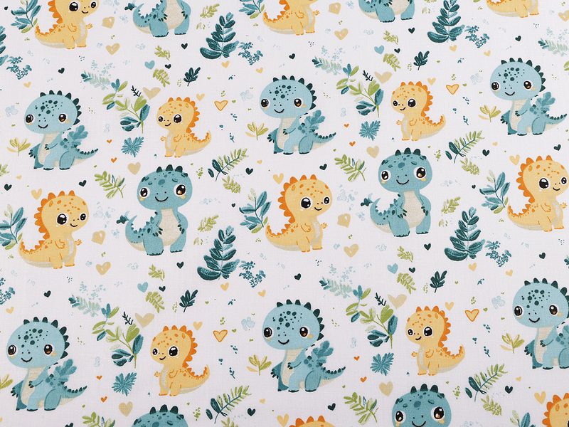 Bavlněná látka / plátno dinosaurus METRÁŽ