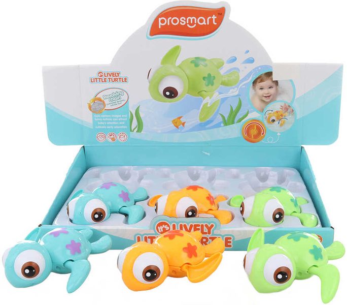 Baby želvička plavající do vany natahovací 12cm do vody 3 barvy plast
