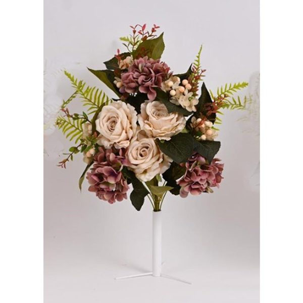 kytice růží, hortenzie horizontální 60 cm, růžová - 60 cm