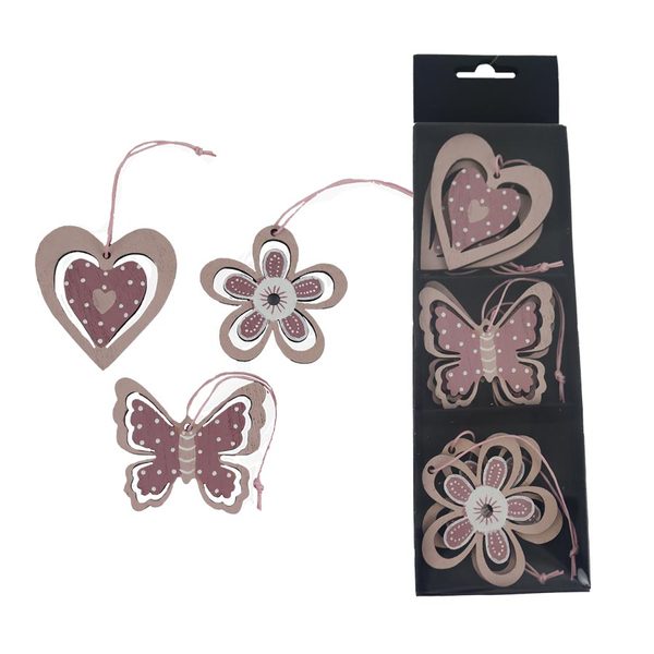 Dekorace k zavěšení, 6 ks D6101 - 5,5 - 5,9 x 0,3 x 5 - 6 cm