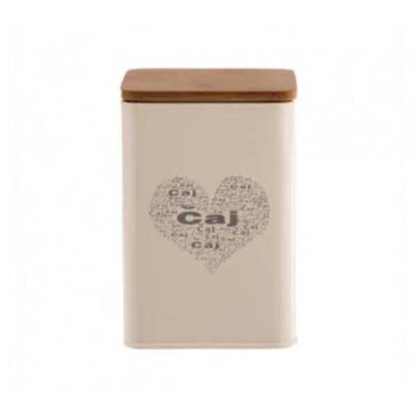 Dóza Čaj SRDCE O0161 - 9,5 x 9,5 x 14 cm