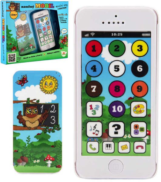 Telefon naučný baby dětský dotykový mobil MOUDRÁ SOVA