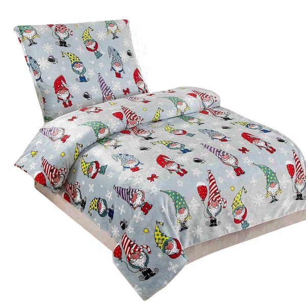 Povlečení mikroflanel Gnome 140x200, 70x90 cm