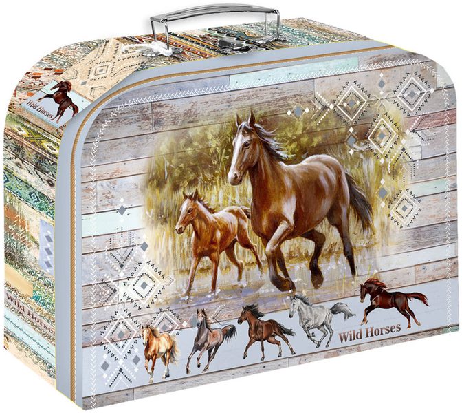 Kufřík dětský lepenkový Wild Horses na školní potřeby Divocí koně