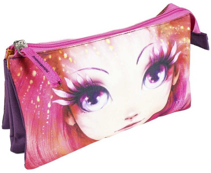 Školní holčičí penál Nebulous na zip 3 kapsičky 23x13cm