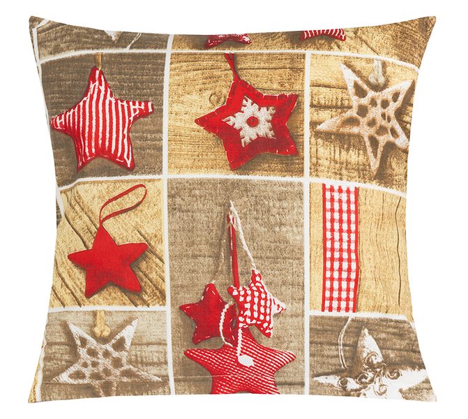 Povláček bavlněný - vánoce Hnědá,Červená 90/CH12 40x40 cm