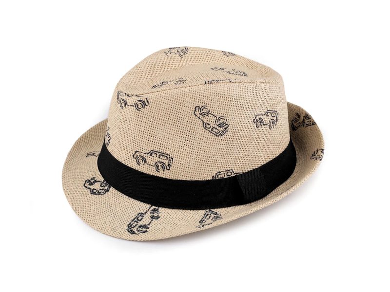 Dětský letní klobouk / slamák auta