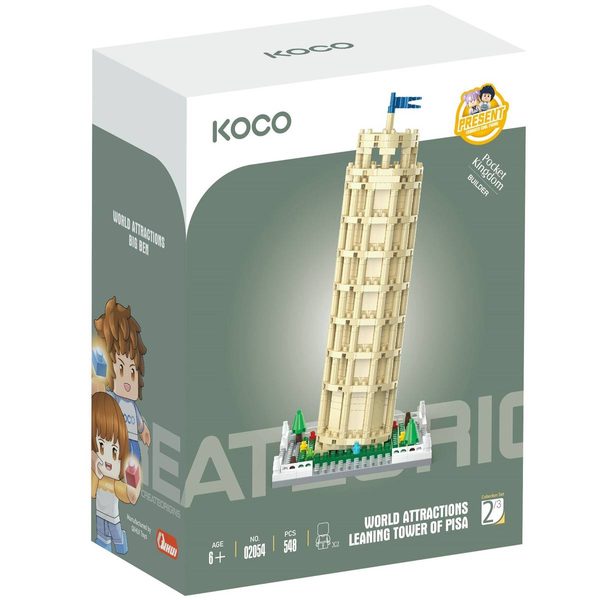 KOCO Stavebnice kostky Šikmá věž v Pise 548dílků