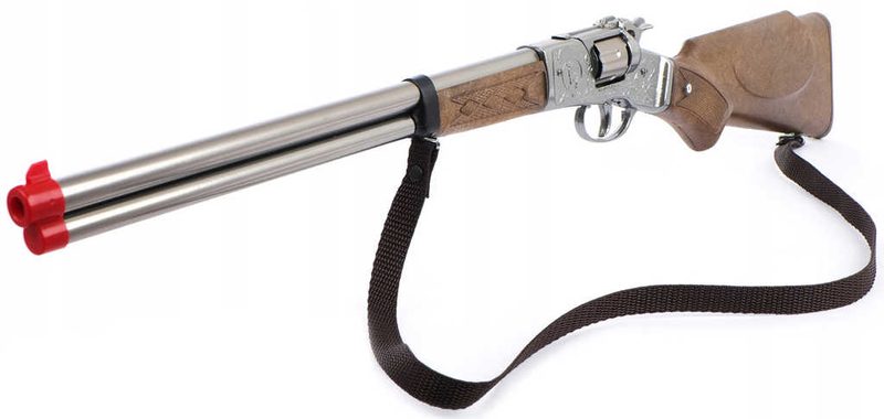 Puška Gonher dětská kovbojská stříbrná 62cm 8 ran kapslovka kovová