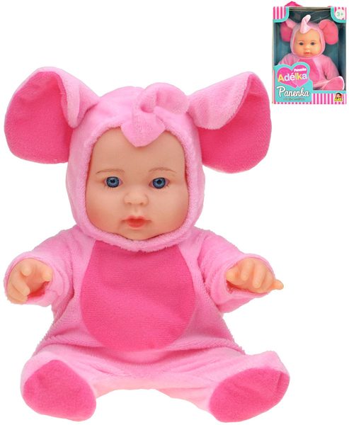 Panenka Adélka miminko v kostýmu zvířátka Slon 23cm v oblečku