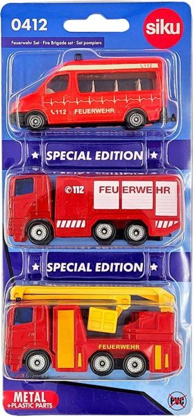 SIKU Auto požární hasiči set 3ks model kov 0412