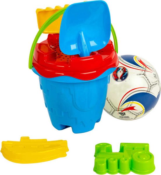 Sada na písek kyblík zámek set s míčem a nástroji plast