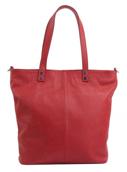 Kožená velká dámská shopper kabelka Juliette červená