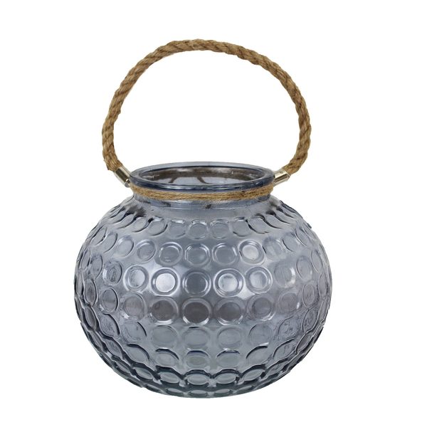 Skleněná dekorace šedá menší S0072/M - dia 14 x 12 cm