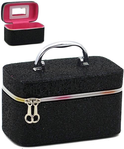 Kufřík dětský kosmetický vel. S se zrcátkem na zip černý