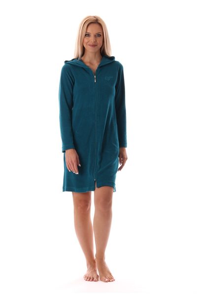 Krátký dámský župan na zip Bari 38 64 6450 deep lagoon