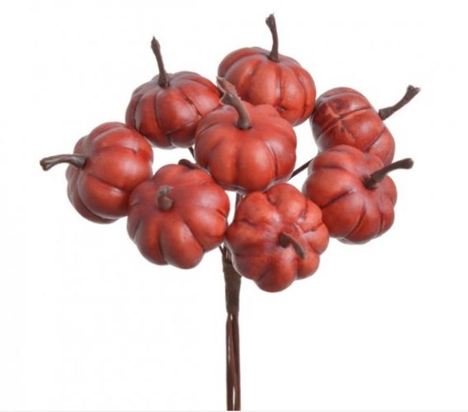 Umělé dýně na drátku 8 kusů