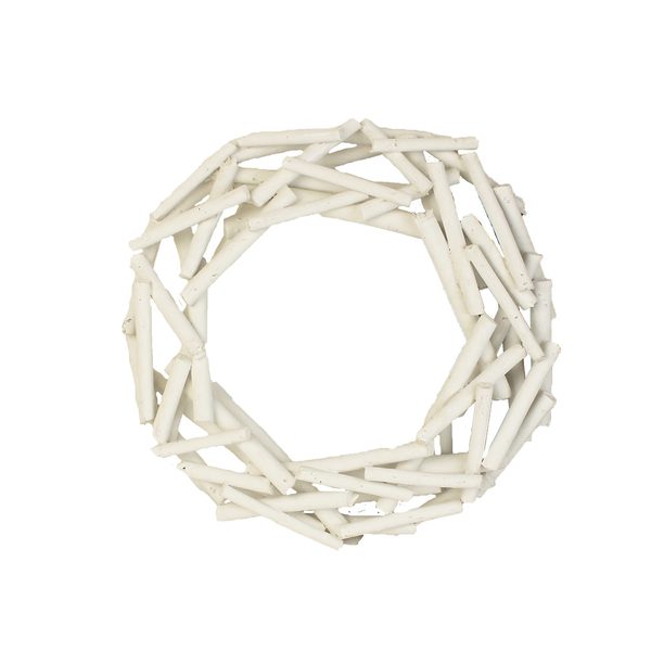 Věnec z dřívek bílý pr. 30 cm P0275 - dia 30 x 7 cm