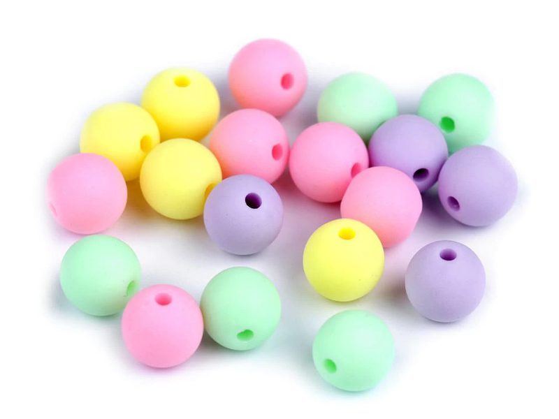 Plastové korálky matné Ø10 mm 20ks