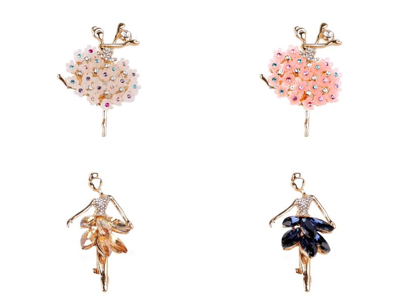 Brož s broušenými kamínky baletka