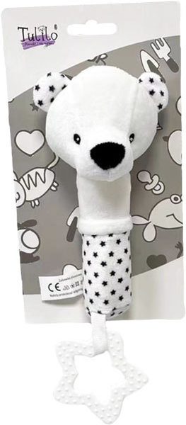 PLYŠ Medvídek černobílý pískací 17cm *PLYŠOVÉ HRAČKY*