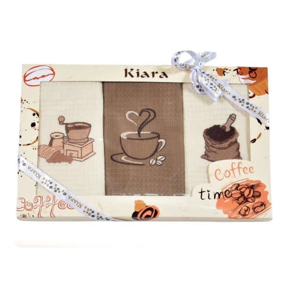 Dárková sada utěrek Kiara Coffee time 50x70 cm 3 ks