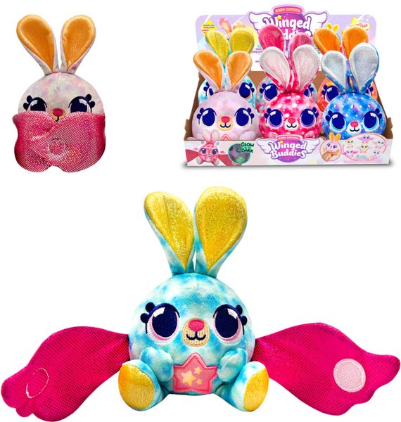 PLYŠ Baby Gemmy okřídlení kamarádi králík na ruku na suchý zip 6 druhů