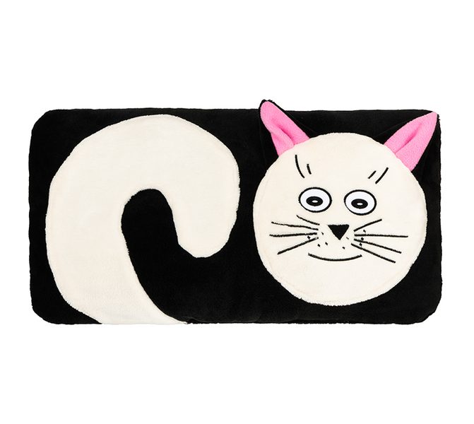 Tvarovaný polštářek Černá,Bílá 50/188 45x30 cm