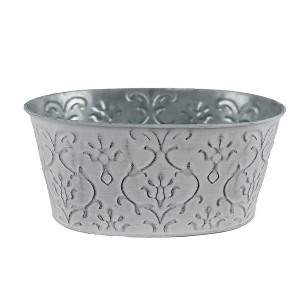 Květináč plechový ovál K3428-01 - 20,5 × 14 × 10 cm