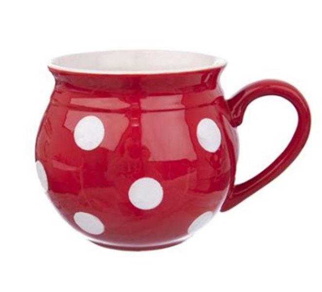 Hrnek KRAJÁČ červený puntík 1l O0138