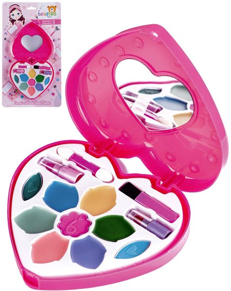 Make-up Beauted dětská sada líčidel šminky se zrcátkem paletka srdce