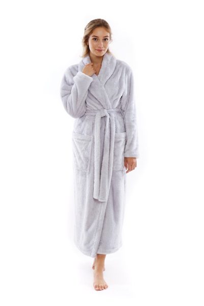 Světle šedý chlupatý župan 21 20 9151