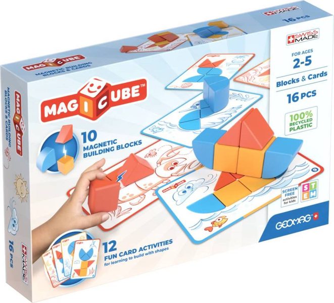 GEOMAG Stavebnice magnetická Magicube Blocks&Cards 16 dílků