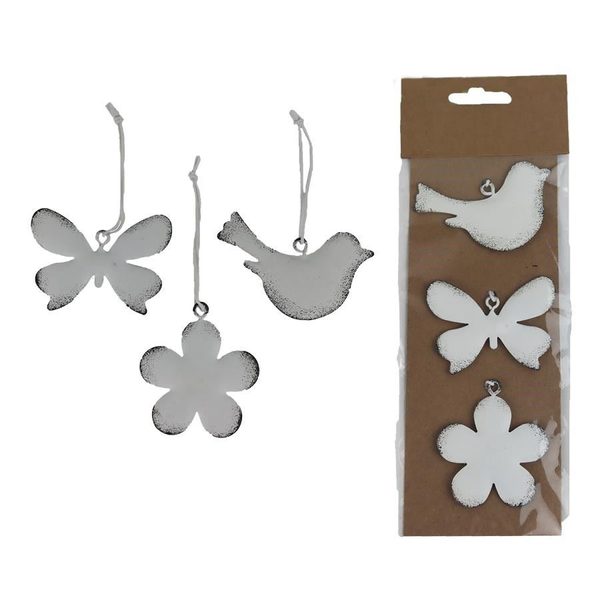 Dekorace k zavěšení, 3 ks K3276-01 - 5 - 6,5 x 0,3 x 4 - 5,7 cm