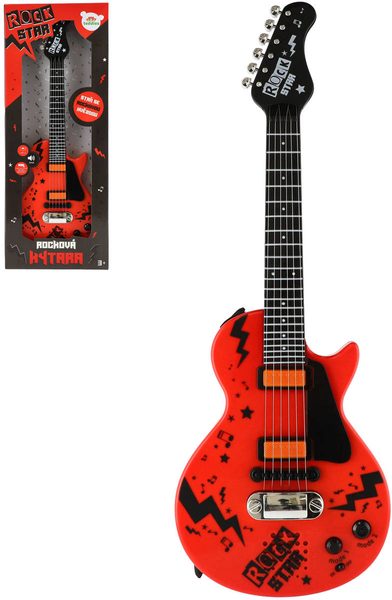 Kytara dětská rocková elektrická na baterie Světlo Zvuk