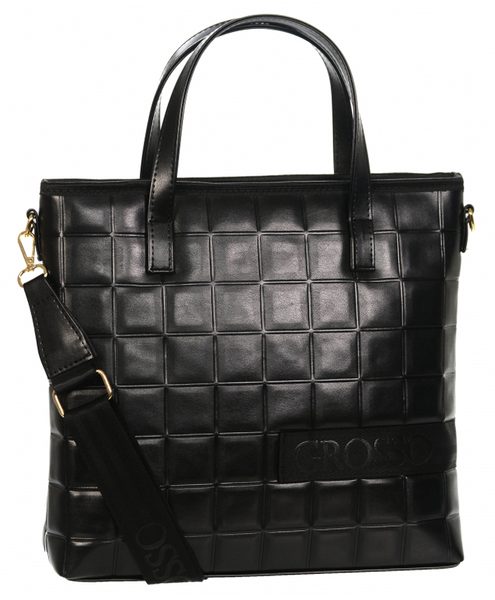 Větší moderní černá dámská kabelka S692 GROSSO