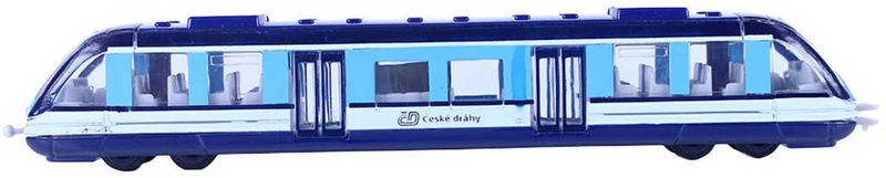 Vlak regionální České dráhy osobní vagon 17cm volný chod kov v krabici