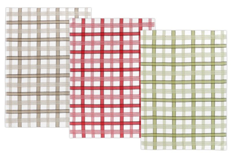 Kuchyňské utěrky - sada 3 kusů Béžová,Zelená,Červená 176 50x70 cm