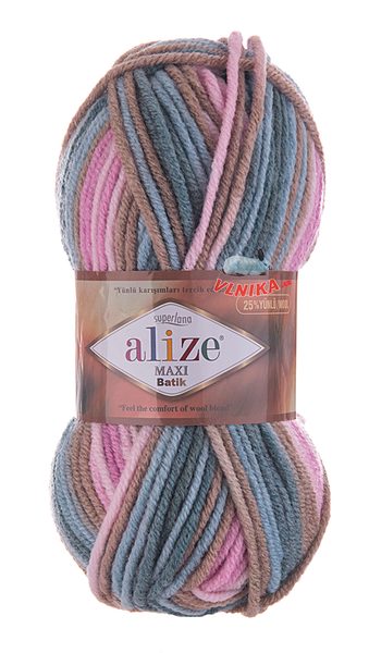 Příze s vlnou Superlana Maxi Batik 100 GRAMŮ