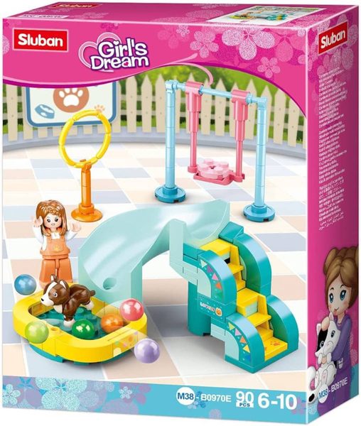 SLUBAN Girls Dream Hřiště pro pejsky 90 dílků + 1 figurka STAVEBNICE