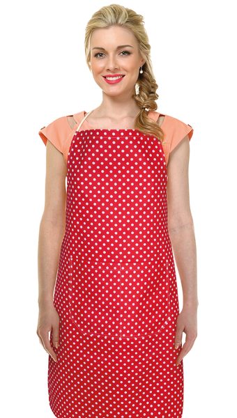 Kuchyňská zástěra ADÉLA Červená,Bílá 7750/014 zástěra 67x84 cm