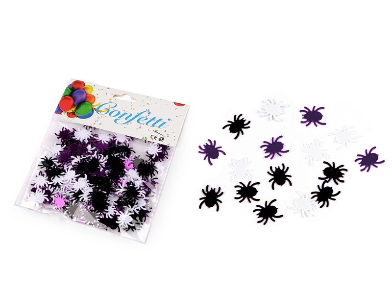 Konfety Halloween - pavouk, netopýr, dýně, pavučina