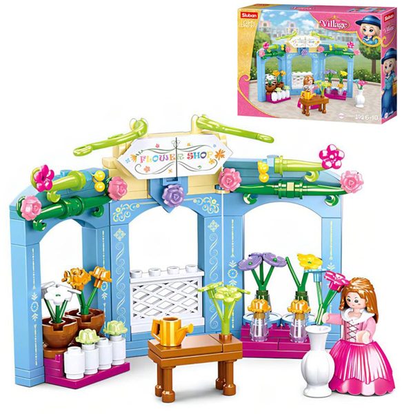 SLUBAN Girls Dream Dobové květinářství 154 dílků + 1 figurka STAVEBNICE