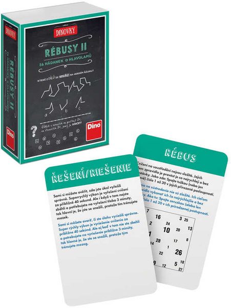 DINO Hra Rébusy II 56 hádanek a hlavolamů v krabici *SPOLEČENSKÉ HRY*